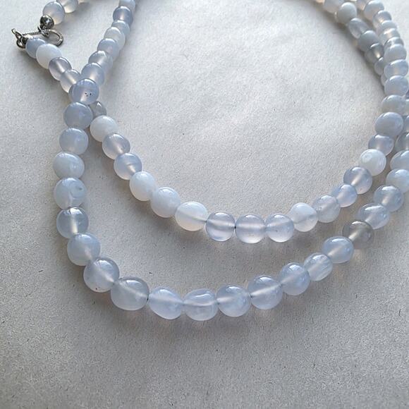 Jay King Blue chalcedony Stone Set Bracelet & Necklace 34" New Blue - Picture 8 of 12